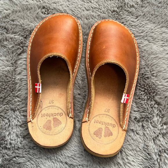 Duck Feet Blåvand Women's Leather Slip On Clog Brown 37 6.5 EUC - Picture 3 of 6